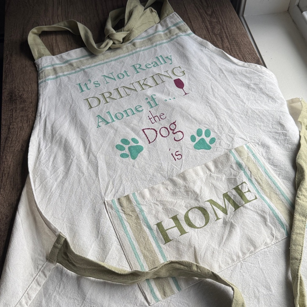 Dog Lover's Apron with Green Accents